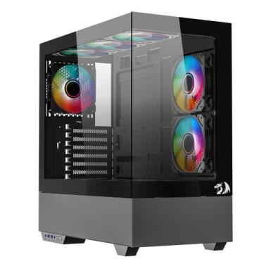 Imagem de Gabinete gamer mid tower sem fonte ca-607b reflect flow pro preto redr