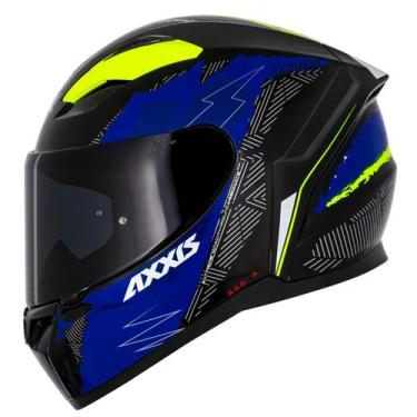 Imagem de Capacete Masculino Axxis Segment Now Azul Moto Feminino, Amarelo Azul,