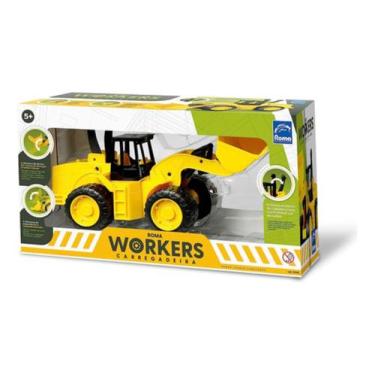 Imagem de Brinquedo Trator Carregadeira Roma Workers Com Pá Articulada