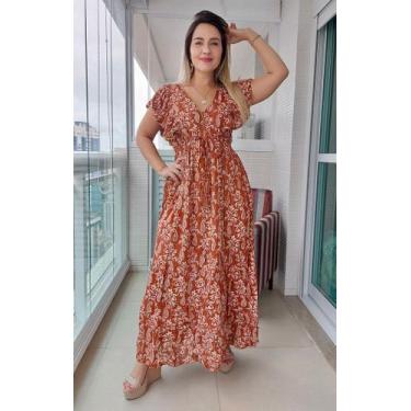 Imagem de Vestido Longo Indiano Manga Curta Lurex Luxo C/ Forro Cod 07 - Aleci F