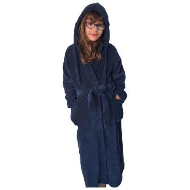 Imagem de Roupão Infantil Microfibra Capuz Inverno Frio Cores Original - D'ROZZY