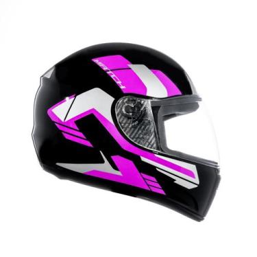 Imagem de Capacete Moto Fechado Feminino Masculino Fly F-9 Match, Preto Brilhant