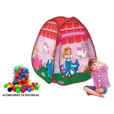 Imagem de Barraca Toca Com 50 Bolinhas Princesas Encantadas 8657 - Fabricando Id