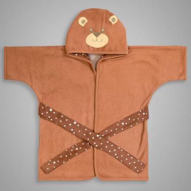 Imagem de Roupão de bebê plush c/ capuz bichinhos petit i bublim, Urso espaço  r