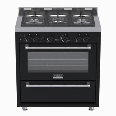 Imagem de Fogao a Gas 5 Bocas Venax Temis Preto, Preto, 220V