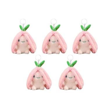 Imagem de Chaveiro De Pelúcia Fofo De Morango Coelho Fruta Animal, Pingente De B