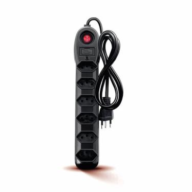 Imagem de Filtro de Linha Megatron Circuit Breaker, 6 Tomadas, Preto