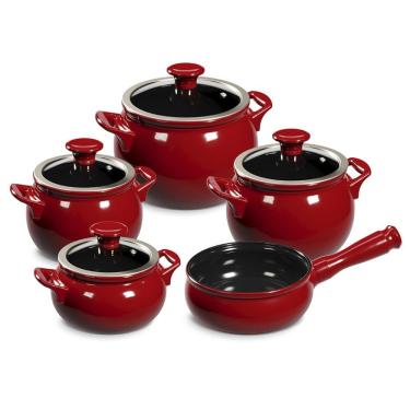 Imagem de Jogo de Panelas de Cerâmica New Premier Joy 5 Peças Pomodoro Caçarola 1,25L Alta Resistência Ceraflame