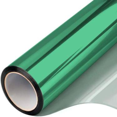 Imagem de Película Adesiva UV Profissional Refletiva Preto e Verde Espelhado 50x