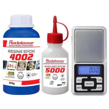 Imagem de Kit Resina Epóxi 4002 Ultra Transparente 286g Mini Balança de Precisão