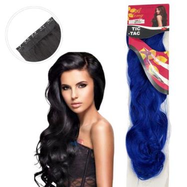 Imagem de Aplique Cabelo Tic-Tac Fibra Orgânica Weng 70 cm, ONDULADO #BLUE