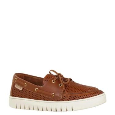 Imagem de Sapato Mocassim Feminino Dockside Em Couro Bottero 372606 - Caramelo -