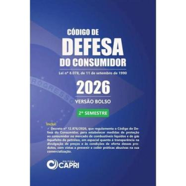 Imagem de LIVRO CÓDIGO DE DEFESA DO CONSUMIDOR VERSÃO BOLSO - 2º SEMESTRE - 2026