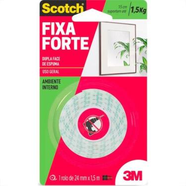 Imagem de Fita Dupla Face 3M Fixa Forte Espuma 24Mm X 1,5M - 1 Kg