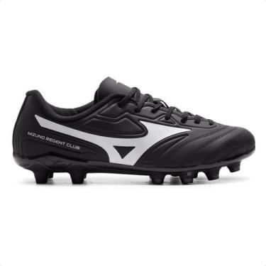 Imagem de Chuteira Campo Mizuno Regent Club MD Masculina, 40, Preto, Branco