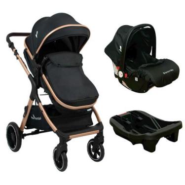 Imagem de Carrinho Kansas bebê conforto e base Premium Baby Cor: Gold Preto, Gol