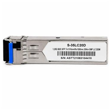 Imagem de Módulo SFP MikroTik S-35LC20D 1.25G 20KM BIDI LC DDM TX1310/RX1550 - O