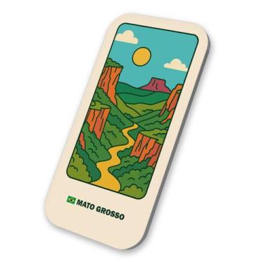 Imagem de Imã Geladeira Souvenir Mato Grosso Brasil 3x6cm De Metal - M-Planner