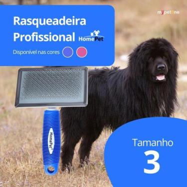 Imagem de Rasqueadeira para Cães e Gatos Home Pet Nº 3 Escova Remove Nós e Pelos