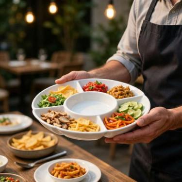 Imagem de Petisqueira com 5 Divisórias para Servir Aperitivos e Petiscos - Uncom