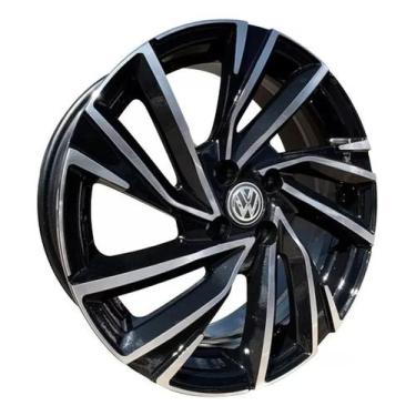 Imagem de Kit 4 Rodas VW 4x100 Gol Saveiro Voyage Aro 15 Krmai K72 Preto Diamant