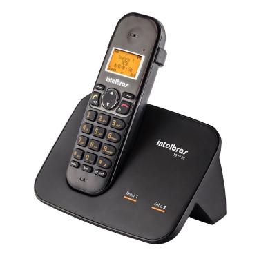 Imagem de Telefone sem Fio Digital Intelbras TS 5150 com Entrada para 2 Linhas Dect Viva Voz Preto 1 Fone