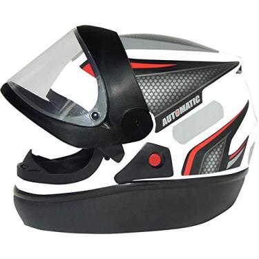Imagem de Capacete FW3 AUTOMATIC BRANCO COM PRATA 56 COM VISEIRA CRISTAL