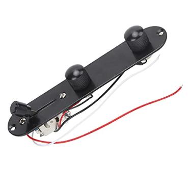 Imagem de Placa de controle da guitarra, material metálico de alta durabilidade Superfícies cromadas para guitarra Placa de circuito pré-cabeada para guitarra elétrica TL(Preto)