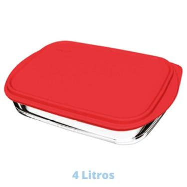 Imagem de Assadeira Travessa de Vidro Grande Com Tampa 4L Sempre Nadir