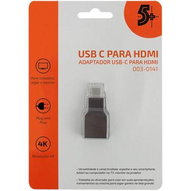 Imagem de Adaptador Usb C P/Hdmi 4K 60Hz Femea