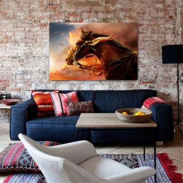 Imagem de Quadro Cavalo Marrom decorativo Arte Para Sala Quarto Escrit