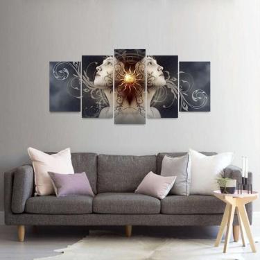 Imagem de Quadro Mosaico Abstrato Fantasia-Retrato Mulher Faces