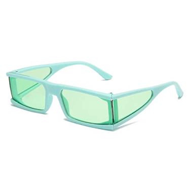Imagem de Vintage Rectangle Sunglasses Women Designer Retro Punk Sun Glasses Outdoor Small Frame Shades Mirror Oculos De Sol,Green,china