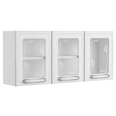 Imagem de Armário Aéreo De Aço 3 Portas Com Vidro Temperado 7009 Evidence