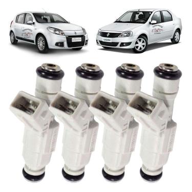 Imagem de 4 Bicos Injetores Renault Logan Sandero 1.6 8V 8200650139