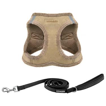 Imagem de Best Pet Supplies Peitoral De Pelúcia Voyager Step-In Para Cães Pequenos E Médios Da - Camurça Latte (Pacote) M (Peito: 40 6-45 7 Cm)