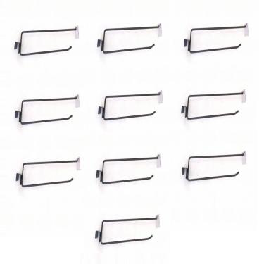 Imagem de Gancheira Simples Amapa Com Porta Etiqueta 25Cm Preto Kit10