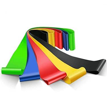 Imagem de Muxiao Elásticos de resistência, alongamento, fitness, ioga e mais, conjunto de 5