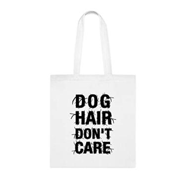 Imagem de Sacola de pelo de cachorro, presente para amante de cães, aniversário bolsa de ombro para amantes de cães, bolsa reutilizável, Branco
