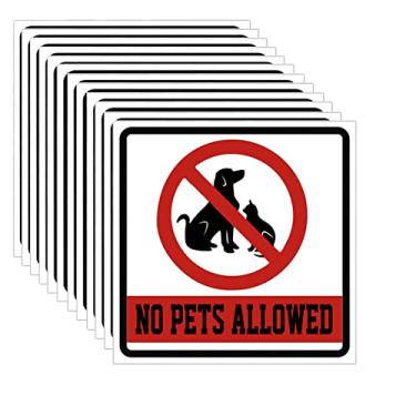 Imagem de Adesivo decalque de vinil aviso no pets permitido, 15,24 cm placa comercial sem permissão para animais de estimação para porta de janela externa interna loja de varejo (pacote com 12)