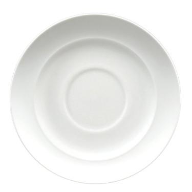 Imagem de Fortessa Louça Fortaluxe SuperWhite Vitrified China, pires Cassia de 12,7 cm para copo de café expresso empilhável, conjunto de 6