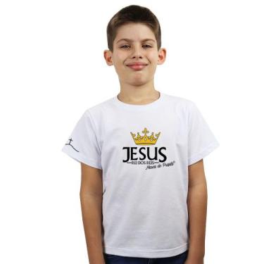 Imagem de Camiseta Infantil Personalizada Jesus Rei Dos Reis Marca Do Profeta Co