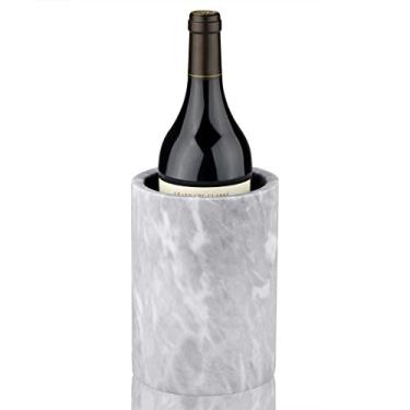 Imagem de Linkidea Refrigerador de vinho de mármore natural, balde de isolamento de vinho elegante para garrafas, presente para entusiastas de vinho, ideal para reuniões e eventos (branco)