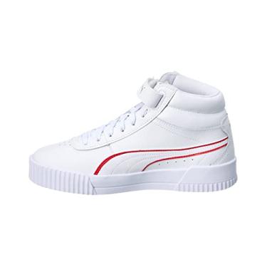 Imagem de PUMA Womens Carina Mid Logo Block Sneakers Shoes Casual - White - Size 9.5 M