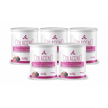 Imagem de Kit Com 5 - Colágeno Hidrolisado + Vitamina C Sabor Frutas Vermelhas 220g Promel