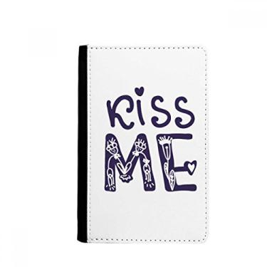 Imagem de Kiss Me Cute Quote Handwrite Style Passport Holder Notecase Burse Wallet Cover Card Purse, Multicolor