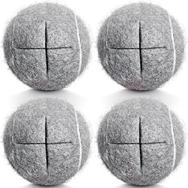 Imagem de HPWFHPLF Bolas de tênis pré-cortadas Walker, 4 peças de bolas de tênis para cadeiras, mesas, móveis, pernas e proteção de piso (cinza)