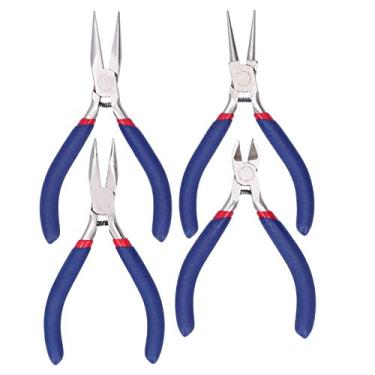 Imagem de Alicate de joias de 4 peças, alicates pontiagudos longos em torno de nariz longo longo ferramenta de reparo de joias de aço carbono para remover ou reparar joias
