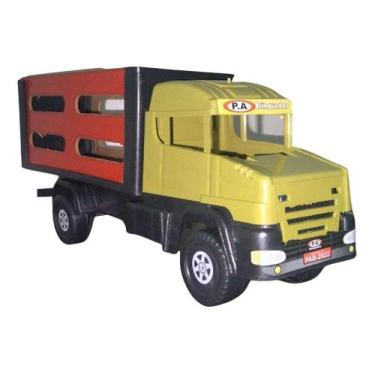 Carreta Bitrem Scania Bau Madeira Brinquedo 7eixo Cocacola