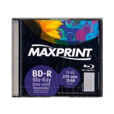 Imagem de Blu Ray BD-R 25GB 6x - Dual Layer - Box Slim - Unidade - MaxPrint 505280